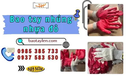 Giao sỉ bao tay nhúng nhựa đỏ 40g tận nơi