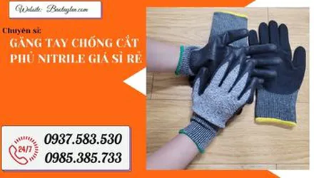 Găng tay chống cắt phủ nitrile giá rẻ tại xưởng