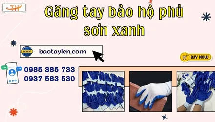 Găng tay phủ sơn xanh giá sỉ tận xưởng