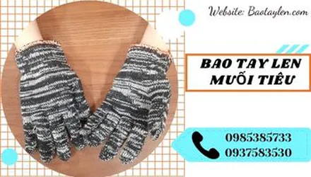 Găng tay len màu muối tiêu bảo hộ lao động giá rẻ