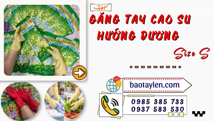Sẵn hàng giá tốt với găng tay cao su Hướng Dương size S
