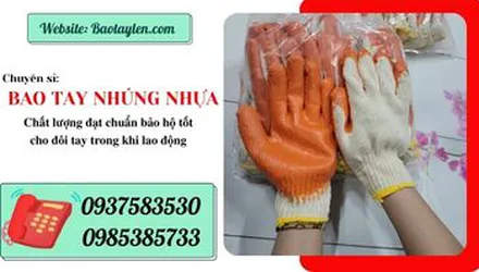 Bao tay lao động phủ cao su – nhựa loại dày giá rẻ