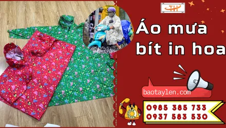 Áo mưa bít in hoa chống nước 100% giá cực tốt