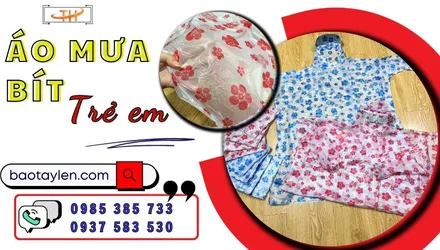 Áo mưa bít trẻ em in hoa dễ thương sỉ rẻ