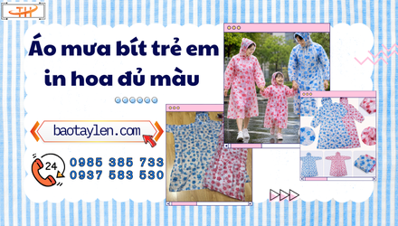 Cung cấp áo mưa bít trẻ em in hoa đủ màu giá tốt