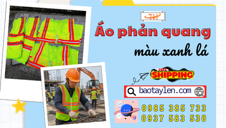 Áo phản quang lưới thoáng khí màu xanh lá giá rẻ