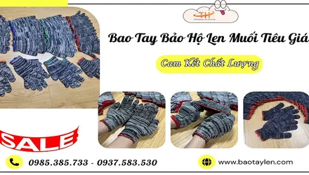 Giá xưởng găng tay len muối tiêu sỉ rẻ hàng sẵn kho