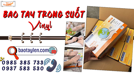 Bao tay trong suốt Vinyl giá sỉ – Hộp 100 cái tiện dụng