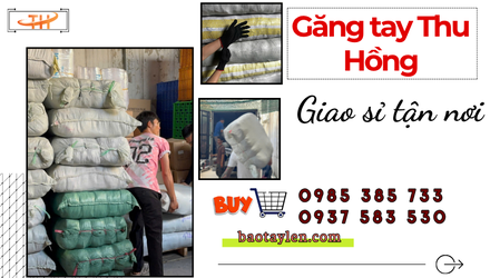 Giao sỉ số lượng lớn găng tay poly 50g màu đen tại Thu Hồng