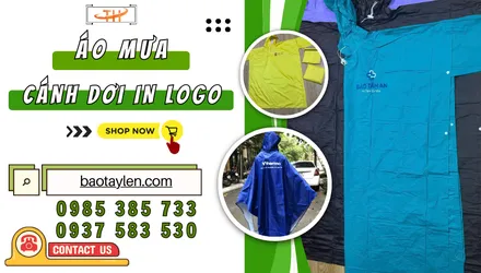 Áo mưa cánh dơi in logo theo yêu cầu cho công ty & sự kiện