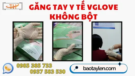 Găng tay y tế VGlove không bột hộp 100 cái hàng chuẩn