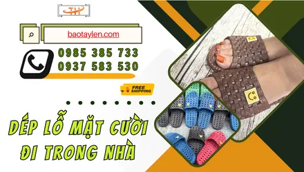 Mua dép lỗ mặt cười đi trong nhà giá sỉ tốt