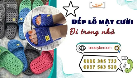 Dép lỗ mặt cười siêu nhẹ êm chân dùng trong nhà sỉ rẻ