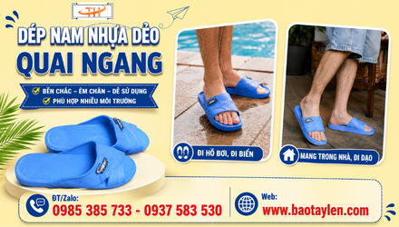 Dép nam nhựa dẻo quai ngang bền chắc giá ưu đãi