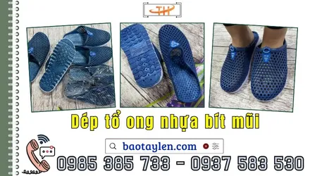 Nguồn sỉ dép tổ ong nhựa bít mũi tận xưởng