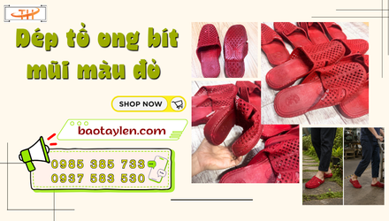 Dép tổ ong bít mũi màu đỏ chống trượt giá sỉ
