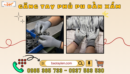 Kho sỉ găng tay phủ pu bàn xám chất lượng giá tận gốc