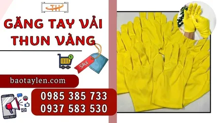 Sỉ số lượng găng tay vải thun cotton vàng