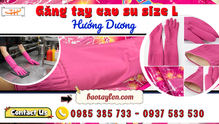 Kho sỉ găng tay cao su Hướng Dương size L TPHCM