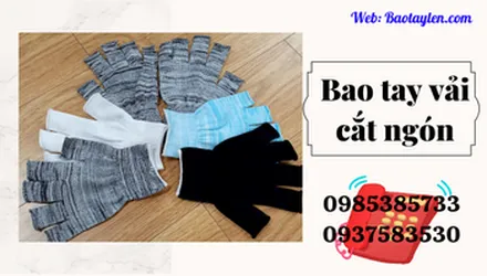 Găng tay vải thun mỏng cắt ngón