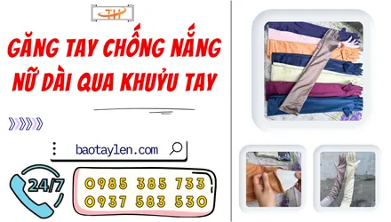 Găng tay chống nắng nữ dài qua khuỷu tay vải lạnh sỉ rẻ