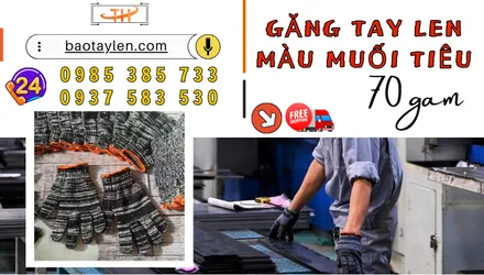 Đặt sỉ găng tay len 70g màu muối tiêu