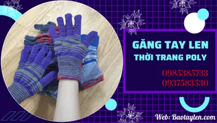 Găng tay len thời trang sợi poly giá sỉ