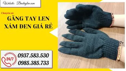 Cơ sở cung cấp găng tay len xám đen bảo hộ giá rẻ