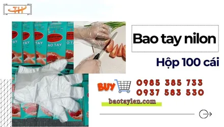 Hộp 100 cái bao tay nilon dùng một lần tiện lợi sỉ rẻ