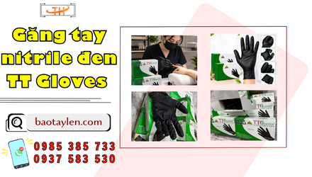 Tổng kho găng tay nitrile đen TT Gloves hàng luôn có sẵn