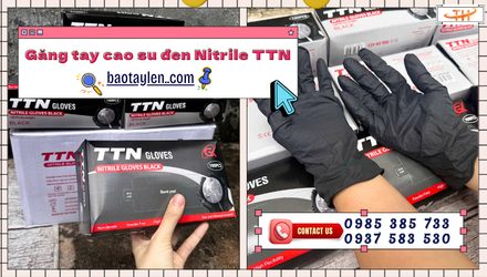 Nhập sỉ găng tay cao su đen Nitrile TTN chính hãng TPHCM