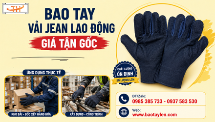 Bao tay vải jean lao động giá tận gốc