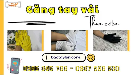 Găng tay vải thun cotton nhiều màu
