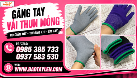 Găng tay vải thun mỏng co giãn thoải mái sỉ rẻ