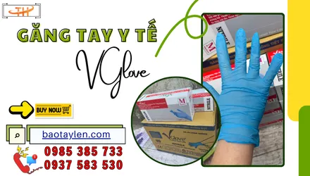 Chuyên sỉ găng tay y tế VGlove không bột cho khách lấy số lượng