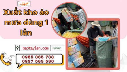 Xuất kho áo mưa nilon dùng 1 lần giá sỉ