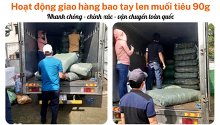 Hoạt động giao bao tay len muối tiêu 90g cho chị Linh ở Bình Chánh