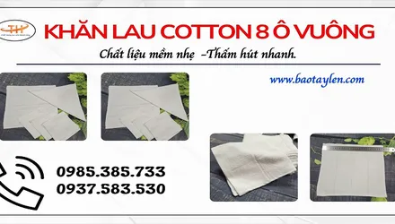 Khăn lau cotton 8 ô vuông giá rẻ nhất