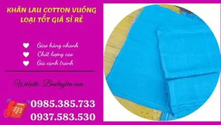 Khăn lau cotton vuông giá rẻ tại xưởng sản xuất