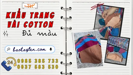 Khẩu trang vải cotton nhiều màu chống bụi sỉ rẻ