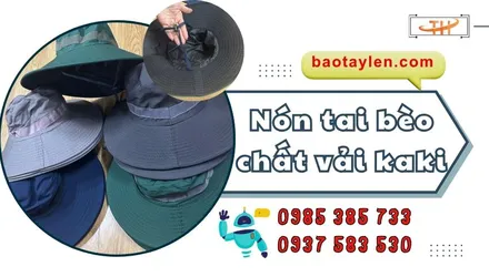Nón tai bèo chất vải kaki sẵn nguồn sỉ rẻ