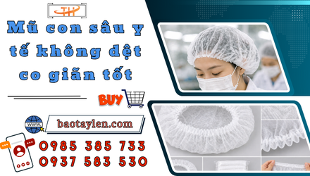 Mũ con sâu y tế không dệt co giãn tốt