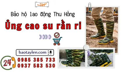 Ủng cao su rằn ri bảo hộ lao động giá sỉ tốt