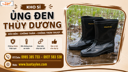 Kho sỉ ủng đen Thùy Dương dẻo bền giao hàng tận nơi