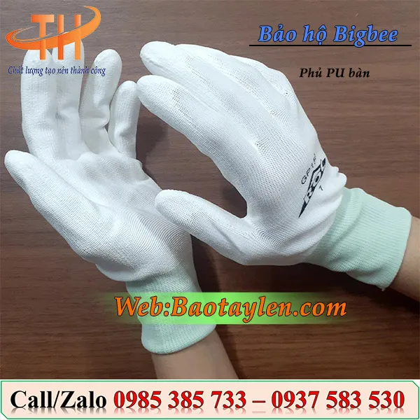 Bao tay trắng phủ PU bàn tay, ngón tay