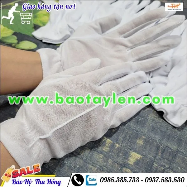 Bao tay vải ráp kẻ