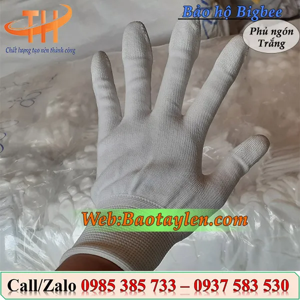 Bao tay trắng phủ PU bàn tay, ngón tay