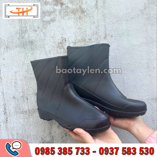 Cận chất và chi tiết ủng ngắn đen Việt Thắng Cận chất và chi tiết ủng ngắn đen Việt Thắng