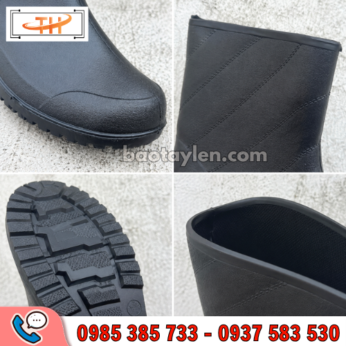 Cận chất và chi tiết ủng ngắn đen Việt Thắng Cận chất và chi tiết ủng ngắn đen Việt Thắng