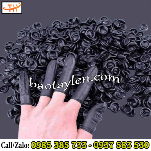 Xỏ ngón tay cao su chống tĩnh điện màu đen Xỏ ngón tay cao su chống tĩnh điện màu đen
